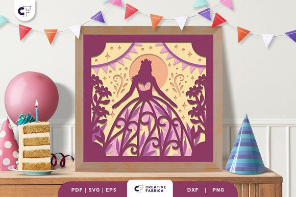 3D Paper Cut Quinceanera Shadow Box 3D SVG for Birthdays
