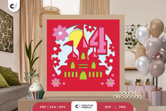 4th Birthday Princess 3D Shadow Box: A 3D SVG Review