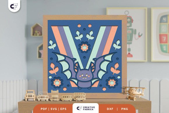 Alphabet Animal Letter V 3D Shadow Box for Birthdays