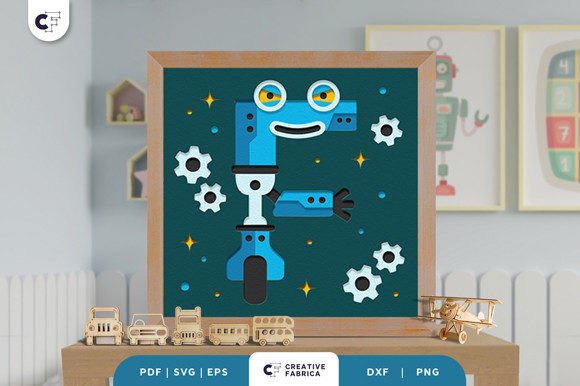 Alphabet Robot Letter F 3D Shadow Box Review
