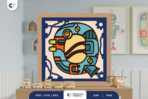 Alphabet Robot Letter Q 3D Shadow Box Review