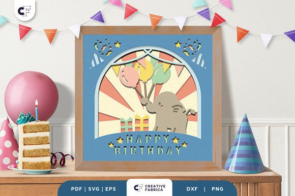 Birthday Elephant 3D Shadow Box Papercut Review for Sellers