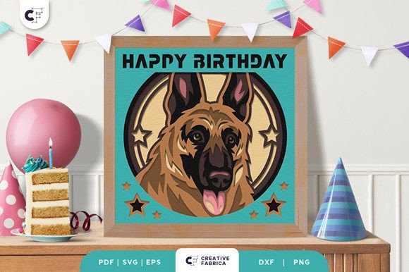 Birthday German Shepherd 3D SVG Review