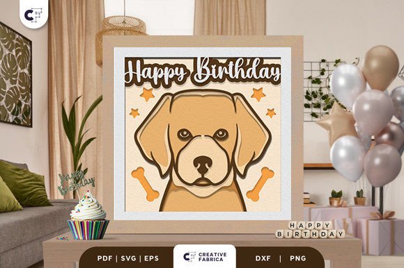 Birthday Labrador Retriever 3D SVG for Birthdays
