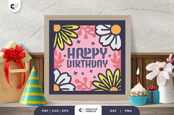 Birthday Mini Sunflower 3D Shadowbox SVG Review