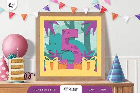 Dinosaur 5th Birthday 3D Paper Cut Review for Birthdays