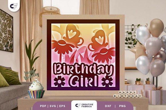 Floral Birthday Butterfly 3D SVG for Birthdays