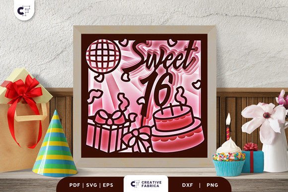 Happy Sweet 16 Layered 3D Paper Cut: A 3D SVG Review for Birthdays