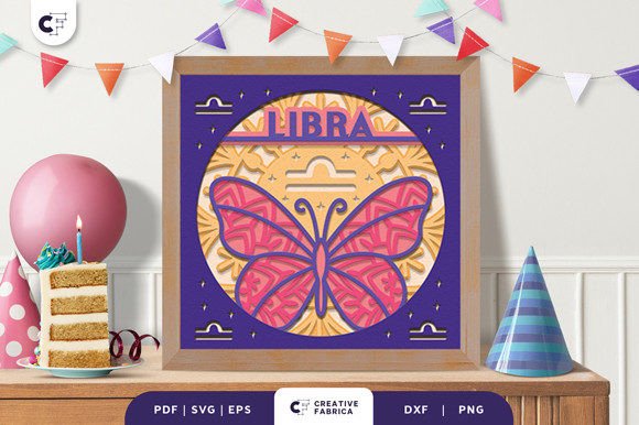 Libra Mandala Sign 3D SVG for Birthdays