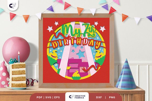 My 7th Birthday 3D Shadow Box: A 3D SVG Review
