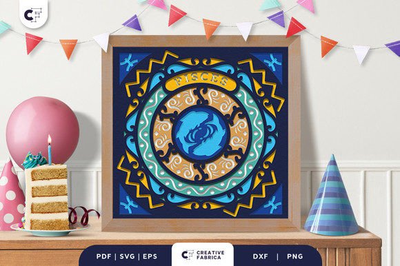 Pisces Zodiac 3D Shadow Box Papercut Review