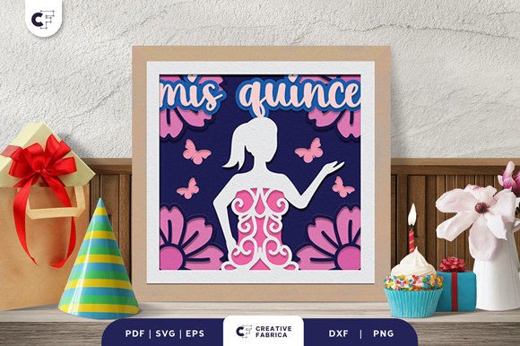 Sweet 15 Girl 3D Layered Paper Cut SVG for Birthdays