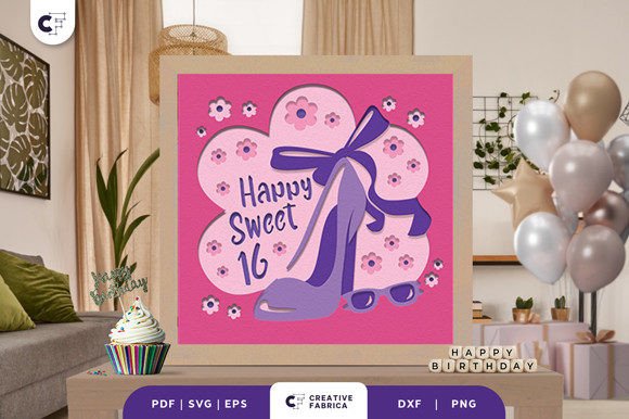 Sweet 16 with Heels and Ribbon 3D SVG Review