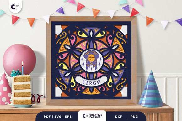 Virgo Mandala 3D SVG for Birthdays & Branding